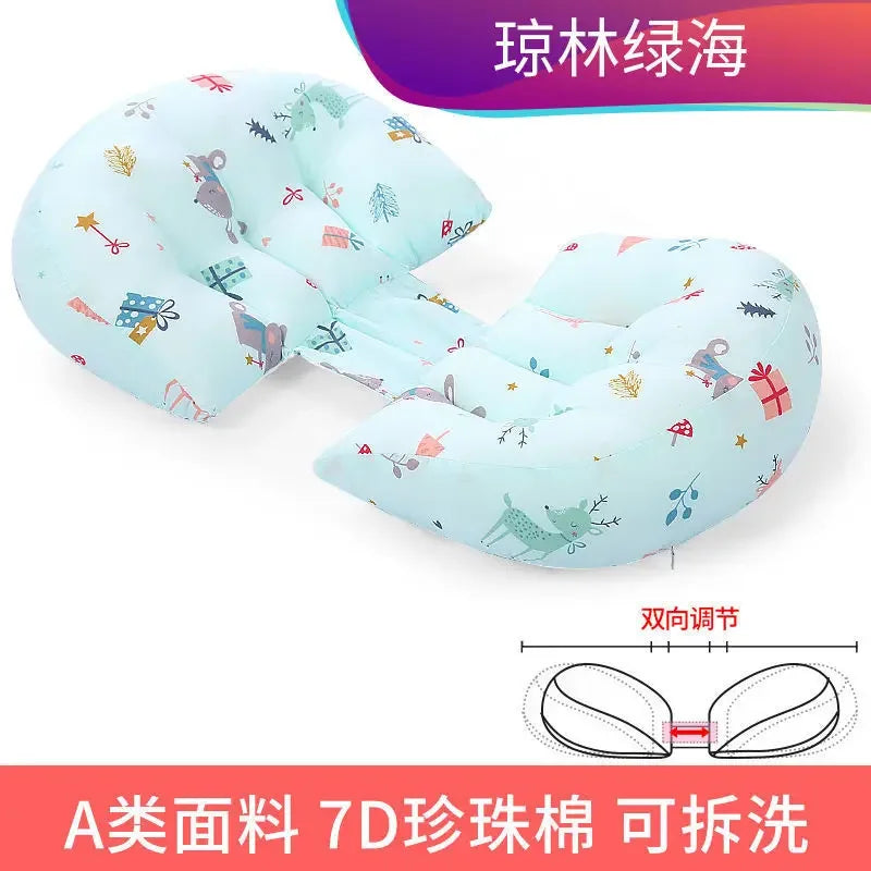 Cotton Waist Maternity Pillow for Pregnant Women - U-Shaped Full Body Pregnancy Pillow & Cushion Pad for Sleeping