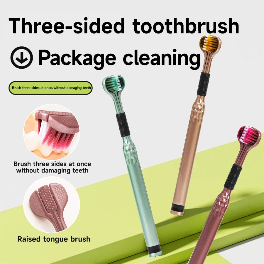 3D Manual Toothbrush Set of 6, Three-Sided U-Shaped Soft Toothbrush for Comprehensive Oral Cleaning, Adults, Men, Women, Couples