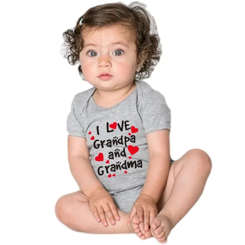 Pure Cotton “I Love Mom” & “I Love Dad” Newborn Rompers - Matching Baby Bodysuits for Twins, Summer Clothes for 0-24 Months