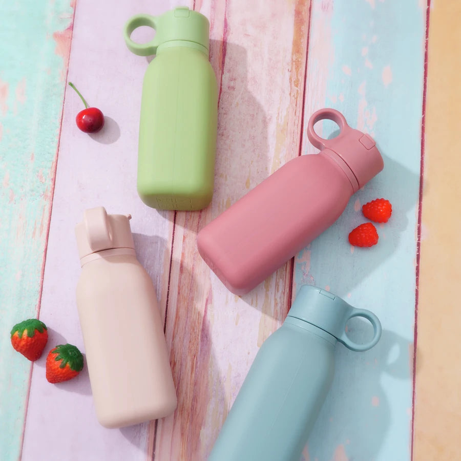 1PCS Baby Silicone Sports Cup, Pure Color Leakproof Sippy Cup with Flip Lid, Portable Baby Water Bottle for Kids, BPA Free Tableware