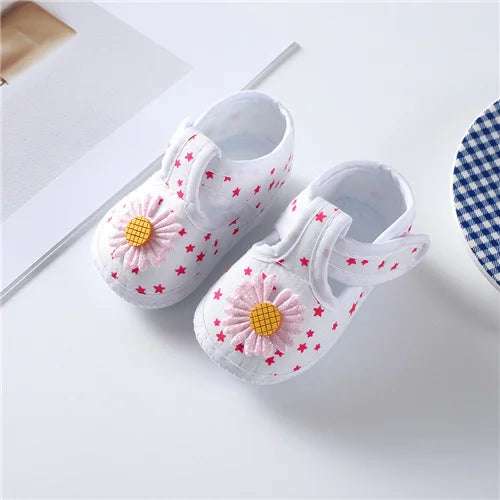 0-12 Month Baby Girl & Boy Shoes – Cotton Soft First Walkers, Cute Newborn Infant Toddler Shoes for Spring