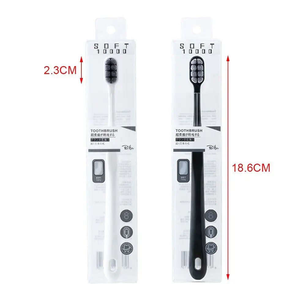 Plush Toothbrush with Super Fine Wave Soft Bristles, 8-Hole Massage for Gum Sensitivity, Adult Soft Hair Toothbrush