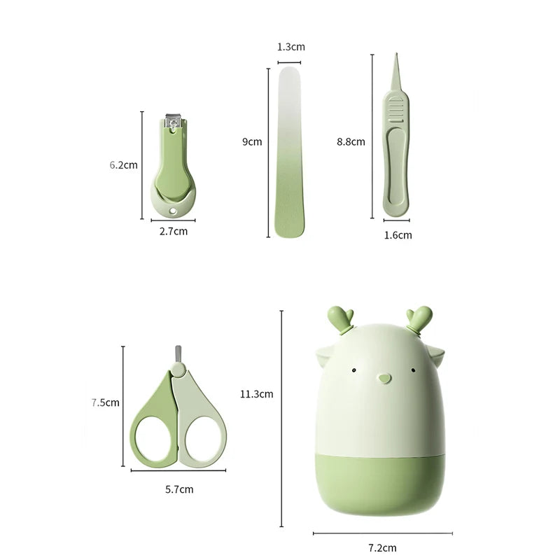 Baby Nail Scissor Set, New Little Deer Newborn Safety Scissors, Anti-Clip Nail Clippers, Baby Nail Trimmer Care Tool