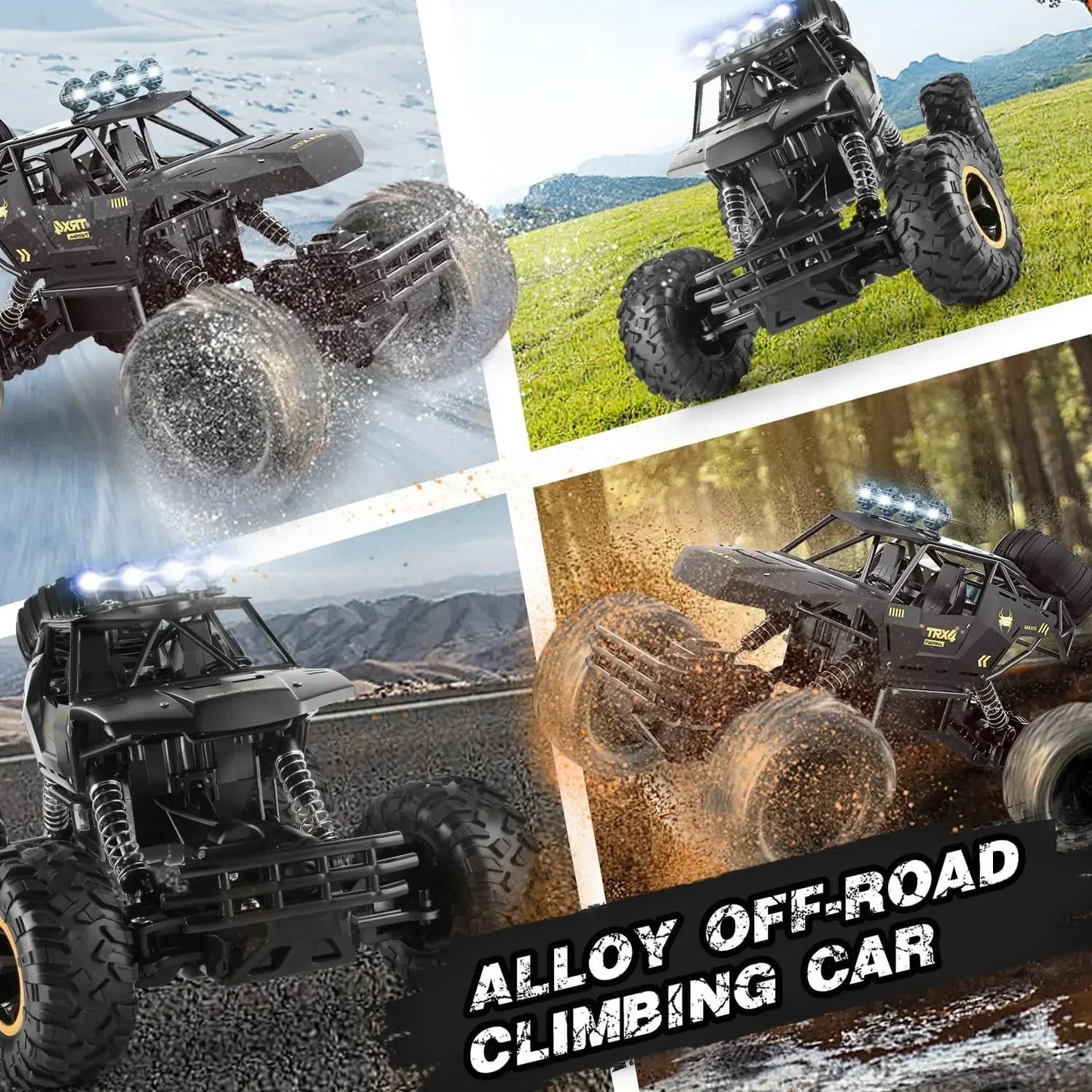 4WD Off-Road RC Car Remote Control Buggy Truck with LED Lights