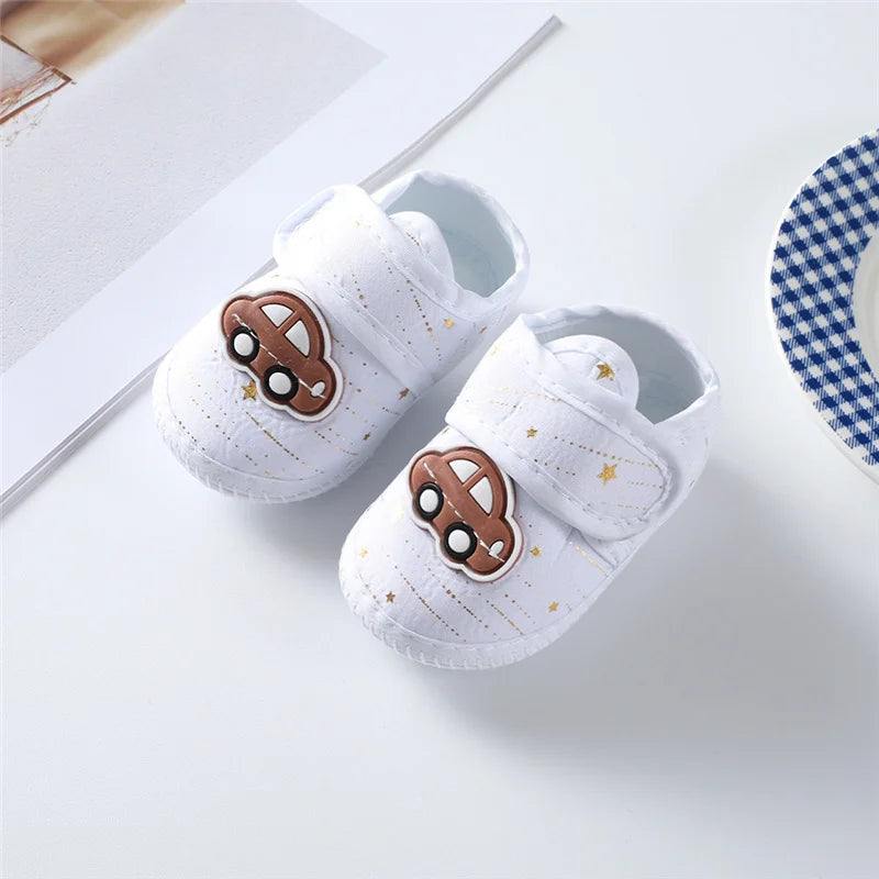 0-12 Month Baby Girl & Boy Shoes – Cotton Soft First Walkers, Cute Newborn Infant Toddler Shoes for Spring