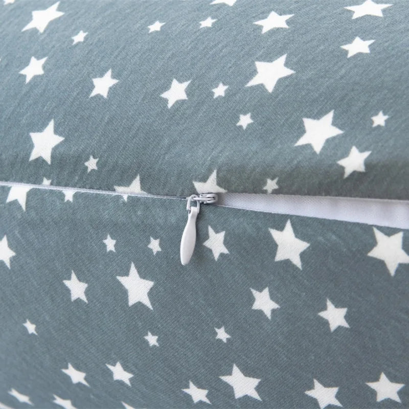 C-Shaped Pregnancy Pillow with Star Pattern – Supportive Belly and Back Pillow for Side Sleeping, Solid Color Maternity Pillow