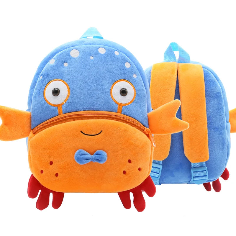 Cute Cartoon Animal School Bags – Plush Backpack for Kindergarten Kids, Boys & Girls - Kidzy Market
