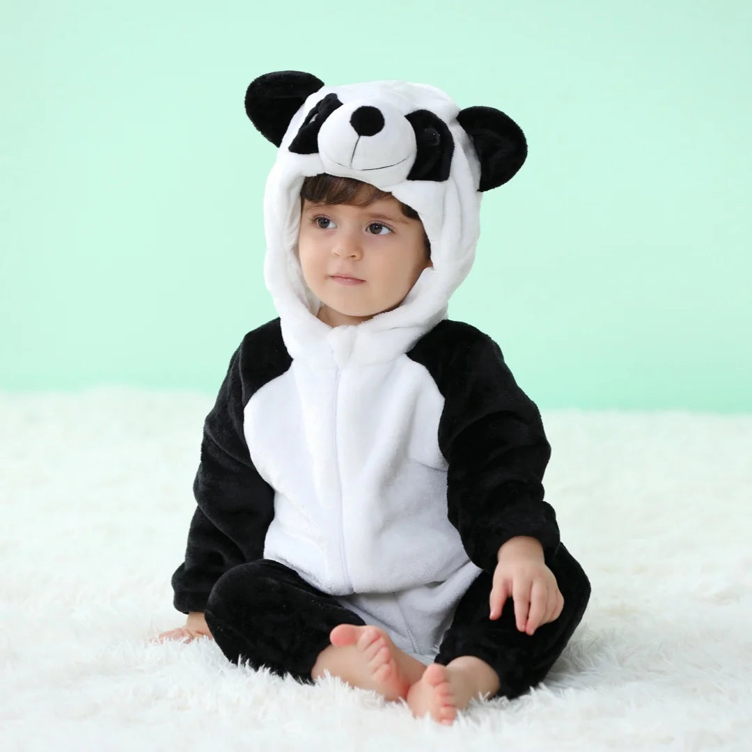 Baby Animal Kigurumi Romper – Unicorn, Panda, Rabbit Cartoon Jumpsuit (Newborn & Infant Cosplay Pajamas, 0-24 Months)