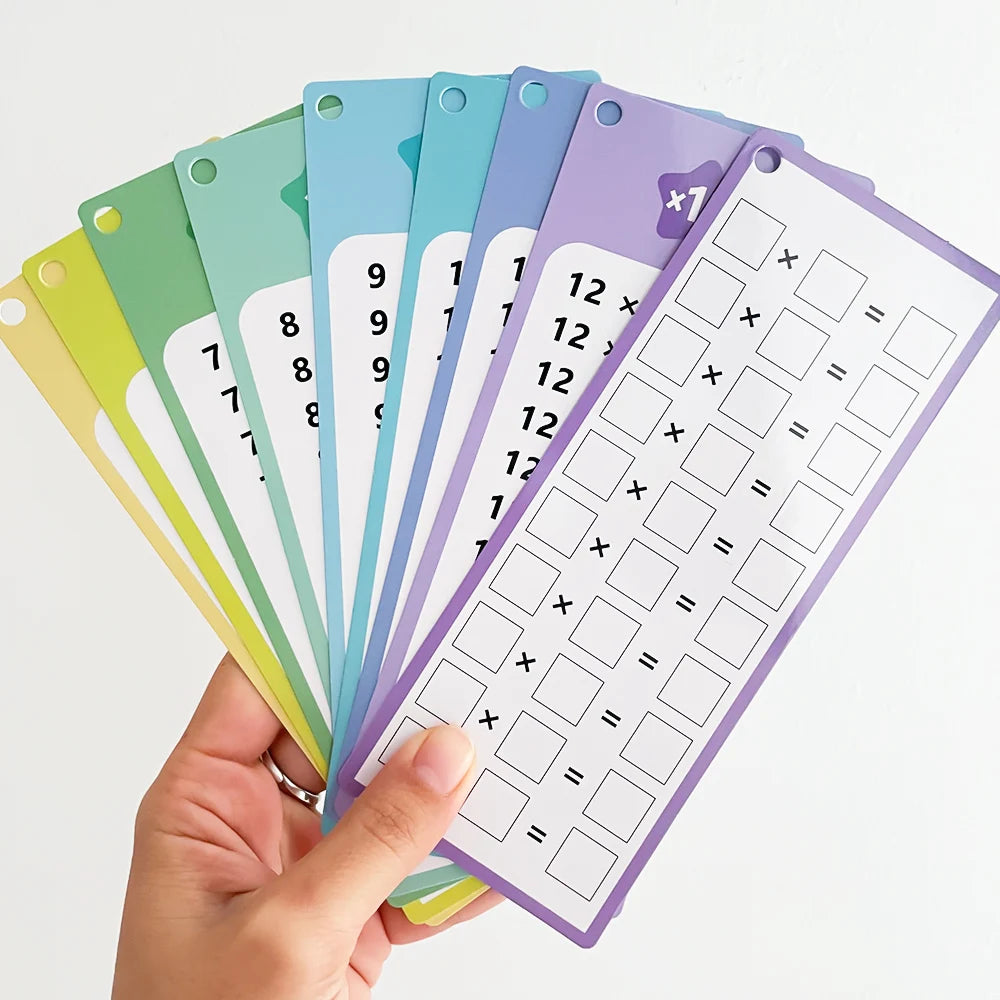 0-12 Multiplication Charts – Times Table Cards, Self-Check Math Learning Tool for Montessori Training and Teaching Aids
