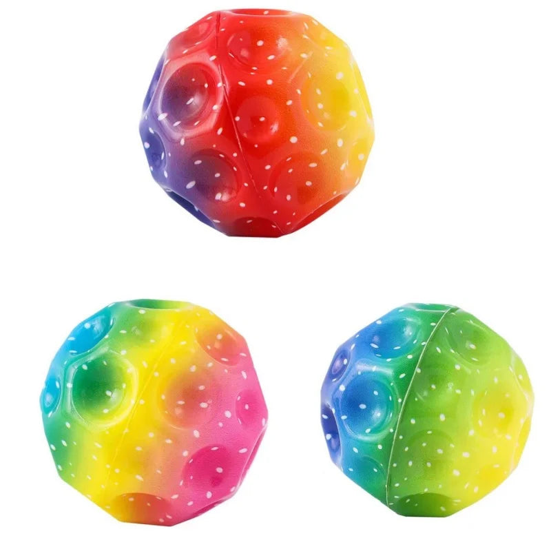 Glowing High Bouncing Ball with LED Light – Space Ball Fidget Toy for Kids, Outdoor Stress Relief Hole Ball