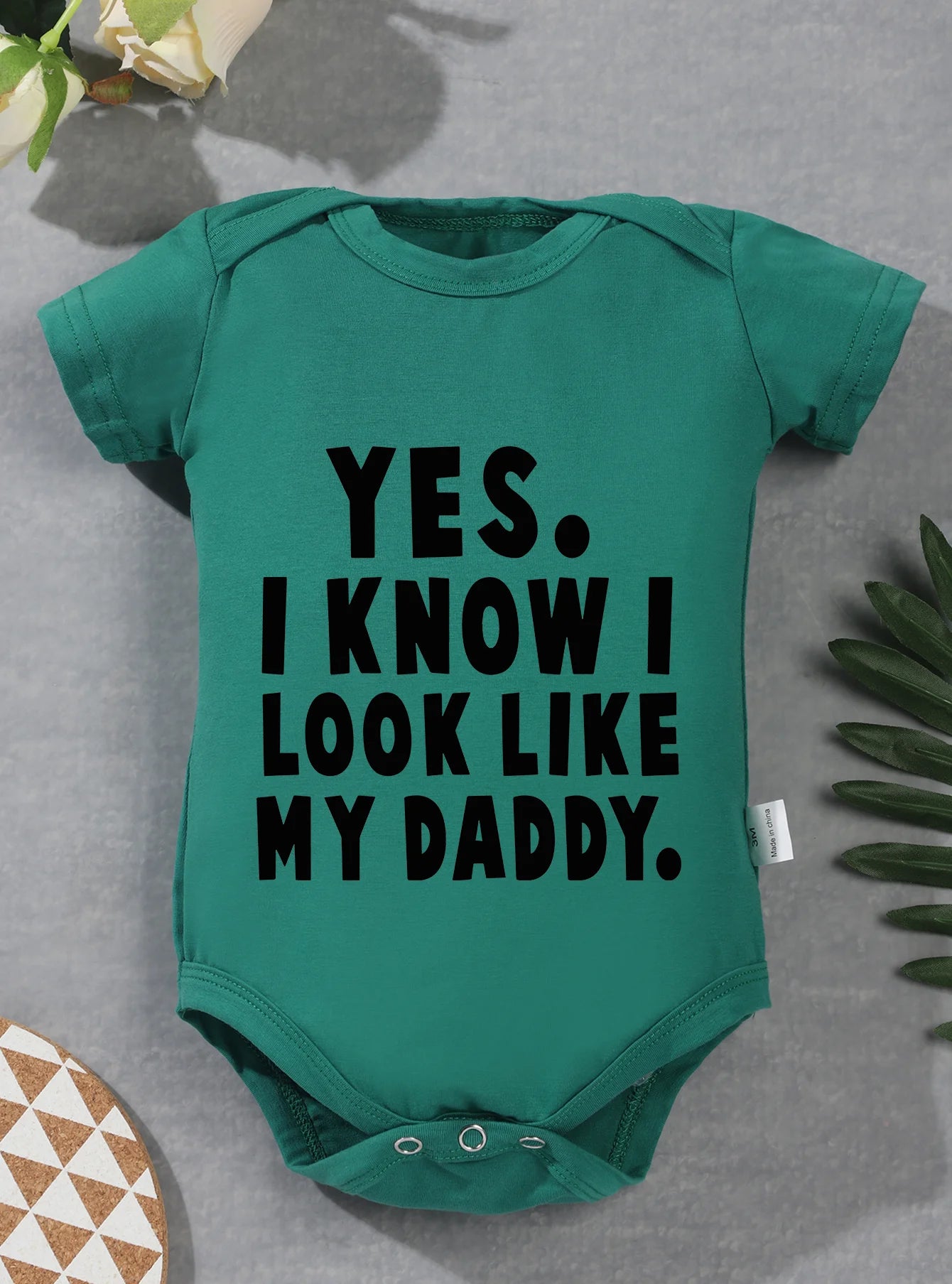 "Yes, I Know I Look Like My Daddy" Baby Romper – Short Sleeve Infant Jumpsuit – Cute Newborn & Toddler Bodysuit for Boys & Girls