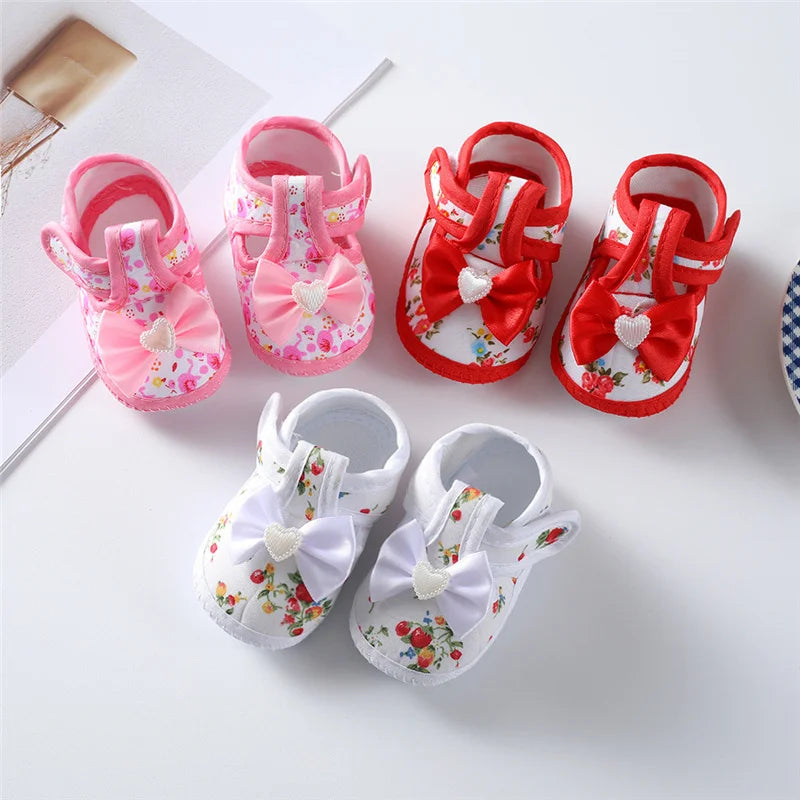 0-12 Month Baby Girl & Boy Shoes – Cotton Soft First Walkers, Cute Newborn Infant Toddler Shoes for Spring
