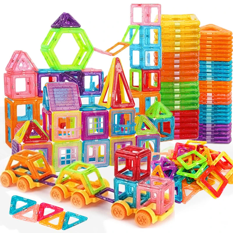64-184PCS Kids Magnetic Building Blocks Mini Size STEM Construction Set