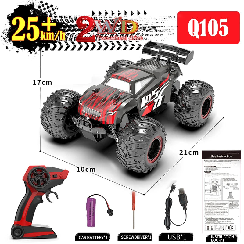 JJRC 1:16 RC Off-Road Car with 70km/h Speed, 4WD, LED Lights, and Brushless Motor