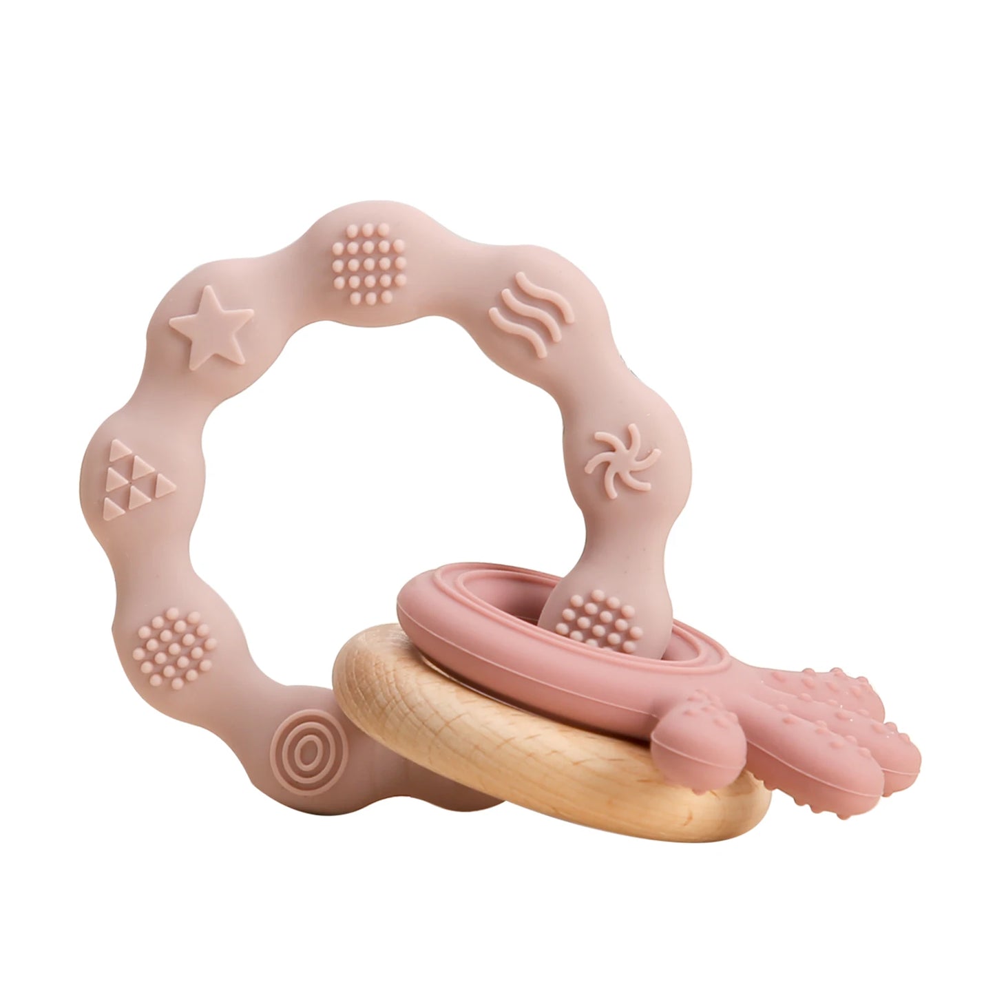 1pc Baby Teether Music Rattle - Animal Crochet Rattle, Elephant & Giraffe Wooden Ring, Babies Gym Montessori Children’s Toys
