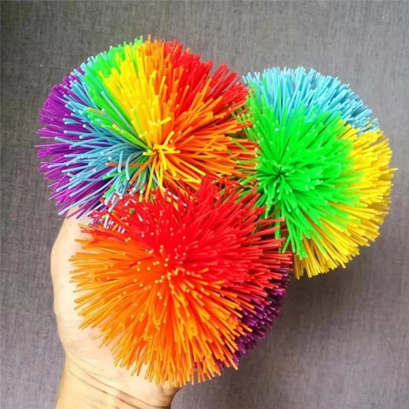 Rainbow Stringy Balls – Sensory Fidget Toys for Kids, Bouncy Party Favors & Outdoor Fun Games