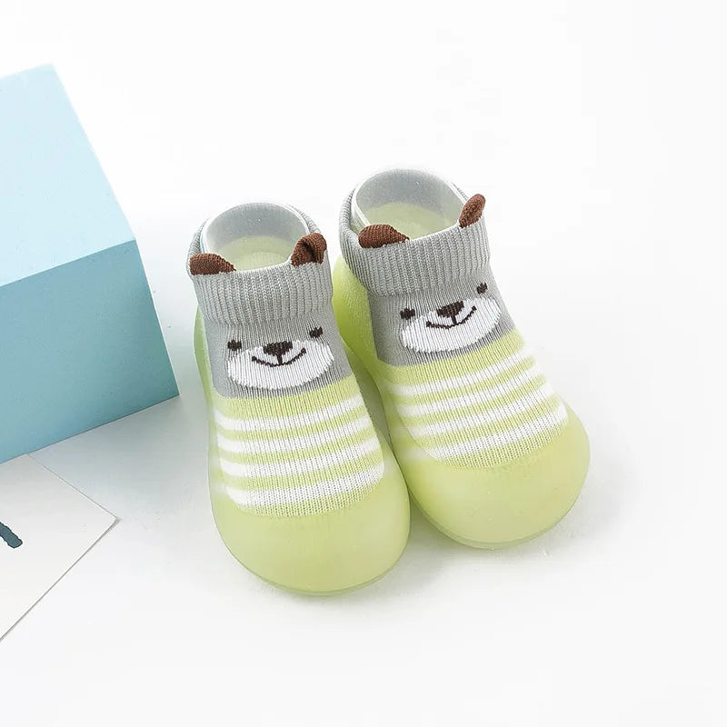 Baby Socks Shoes – Cute Cartoon Boy & Girl Infant Shoes, Soft Rubber Sole First Walker Booties for Toddlers