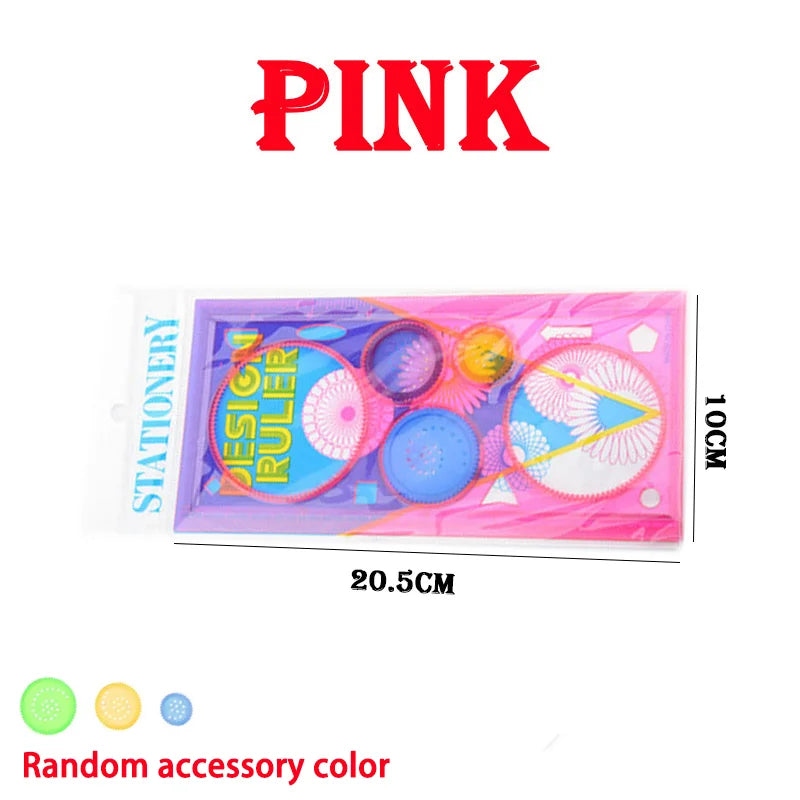 Geometry Spirograph Drawing Stencil Set – Painting Template and Ruler Art Craft for Kids, Creative Educational Toy with Flower Designs