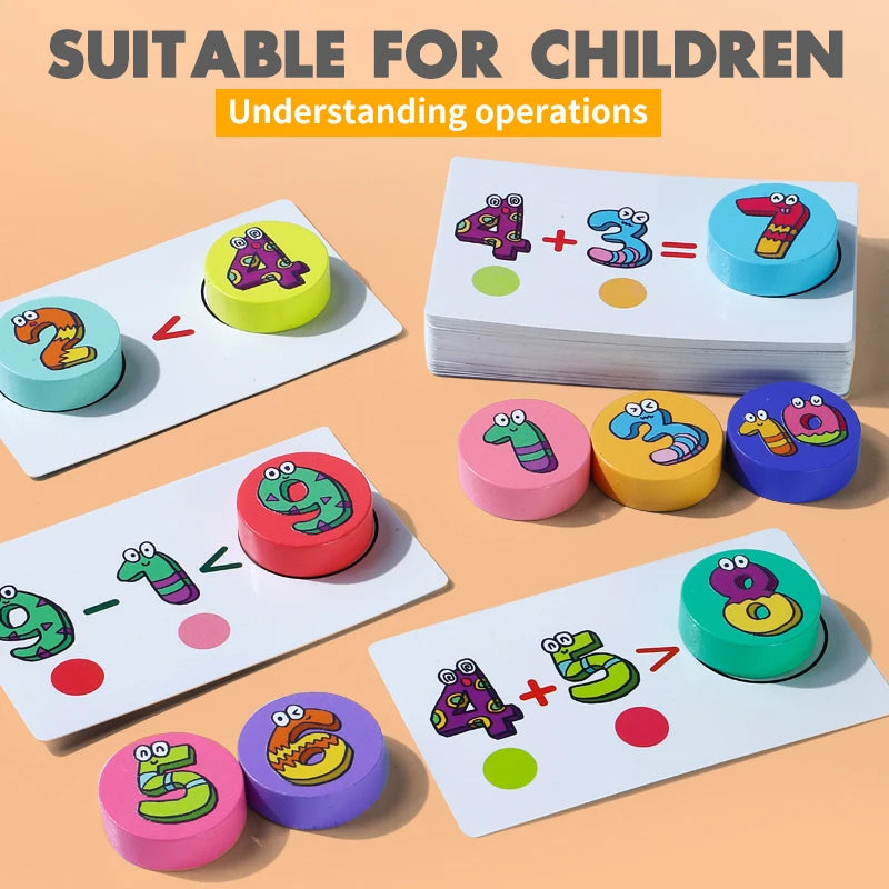 Kids Learning 1–10 Numbers Counting Toy – Digital Math Matching Game with Operation Cards