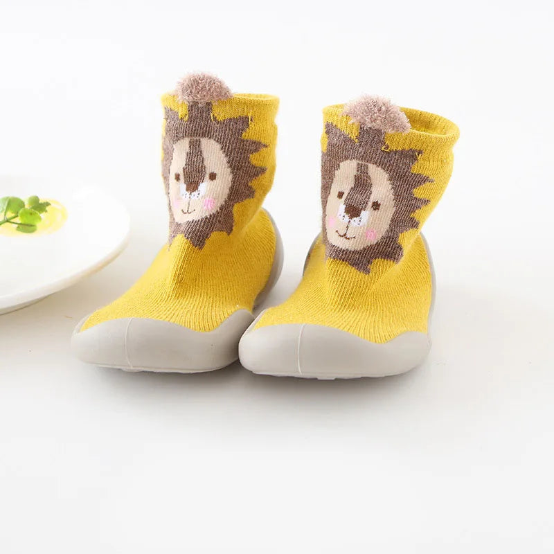 Baby First Walker Shoes – Soft Rubber Sole Non-Slip Knit Booties for Infants & Toddlers (Boys & Girls)