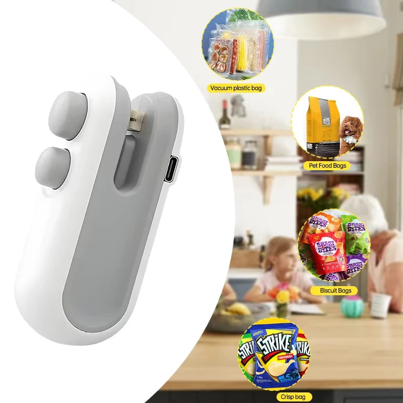 Heat Sealer for Snacks Portable Sealer Mini Heat Bag Sealing Machine Food Packaging Heat Sealer Household Moisture-Proof Tool
