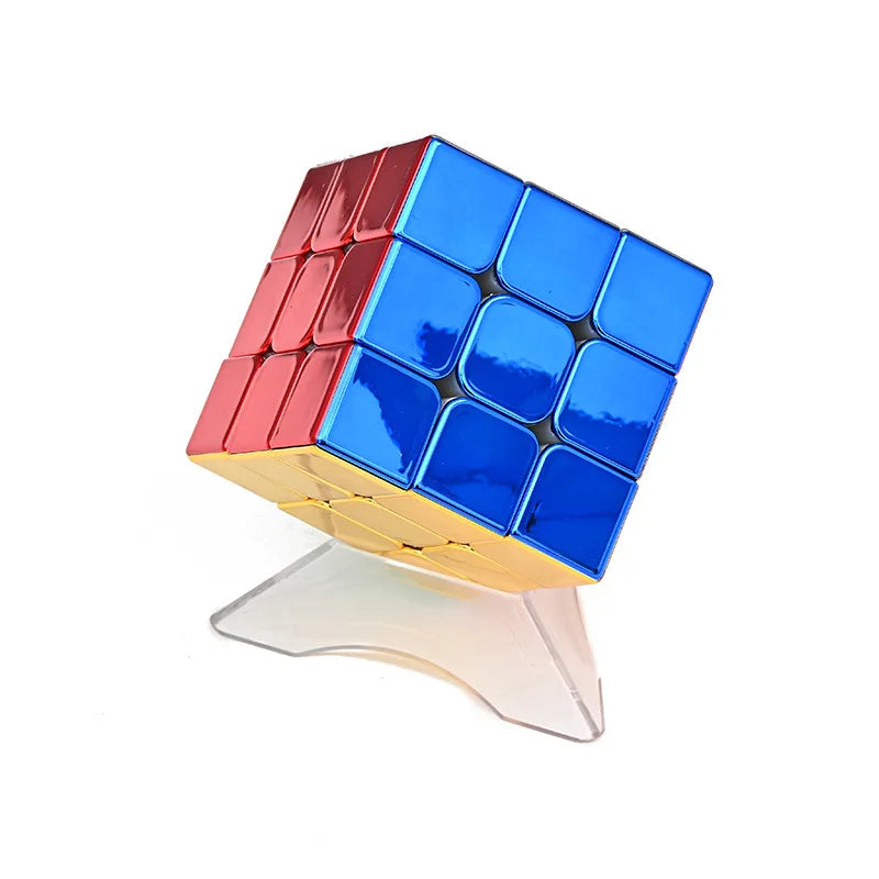 Shengshou Metal Magnetic 3x3 Magic Speed Cube, Stickerless, Professional Fidget Toy, Sengso Legend Electroplate Cubo Magico Puzzle