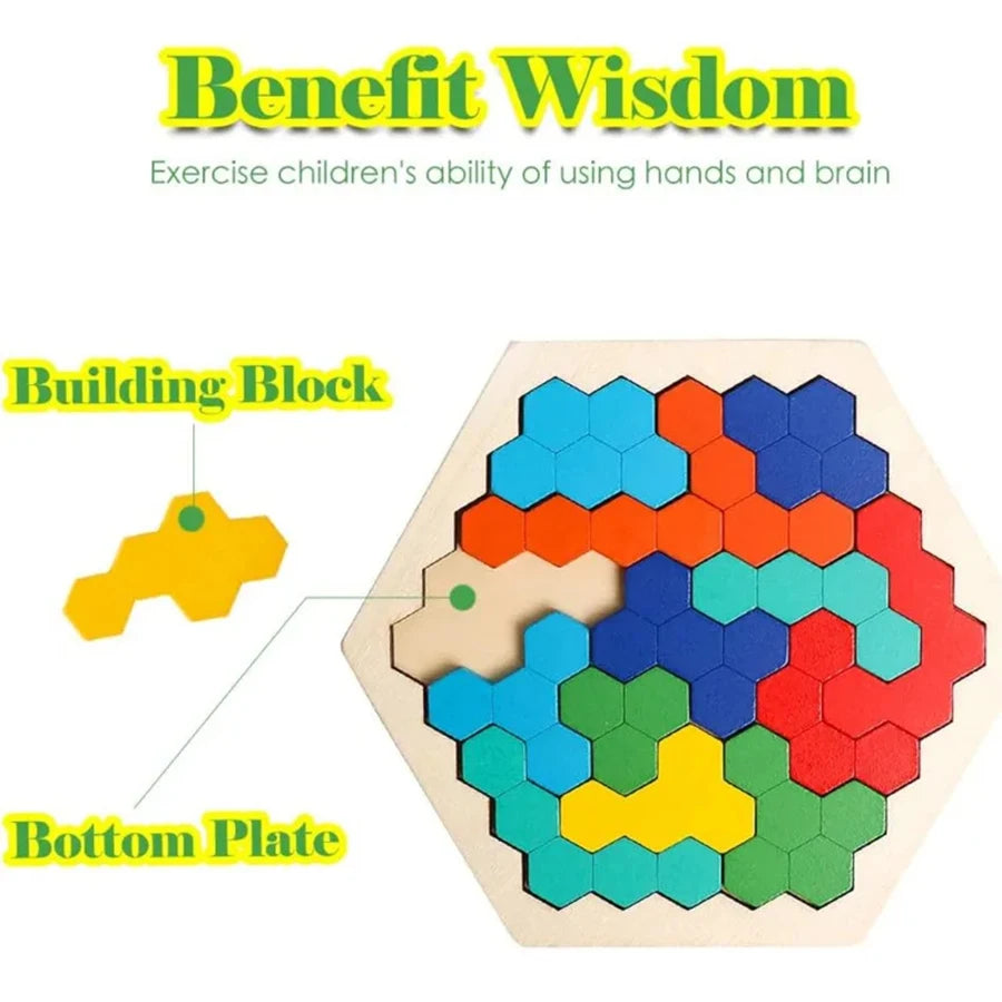 Wooden Tangram DIY Puzzle – Educational Montessori Toy for Kids