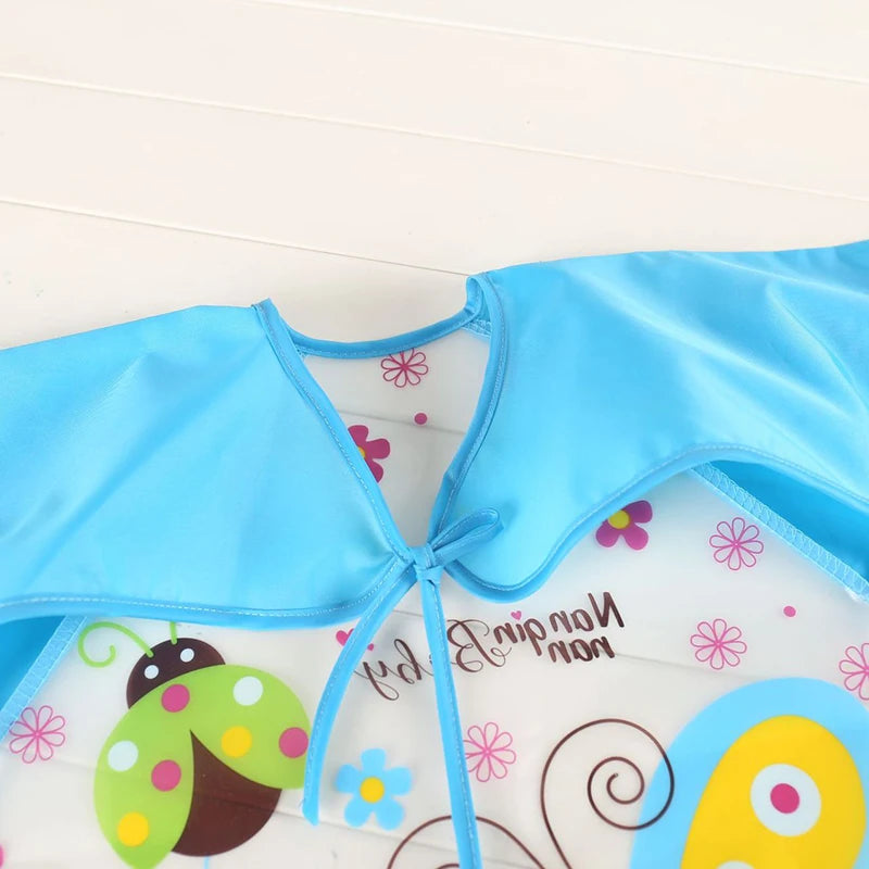 0-3 Years Baby EVA Waterproof Anti-Dirty Bib – Long Sleeve Strap Coat with Cute Cartoon Pattern, Dirt-Proof Soft Feeding Bib & Burp Cloth - Kidzy Market
