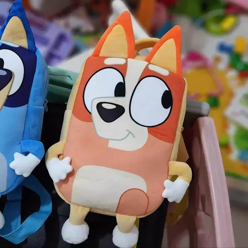 Bluey Children’s Plush Backpack – Cartoon Family Schoolbag for Picnic and Travel Gifts
