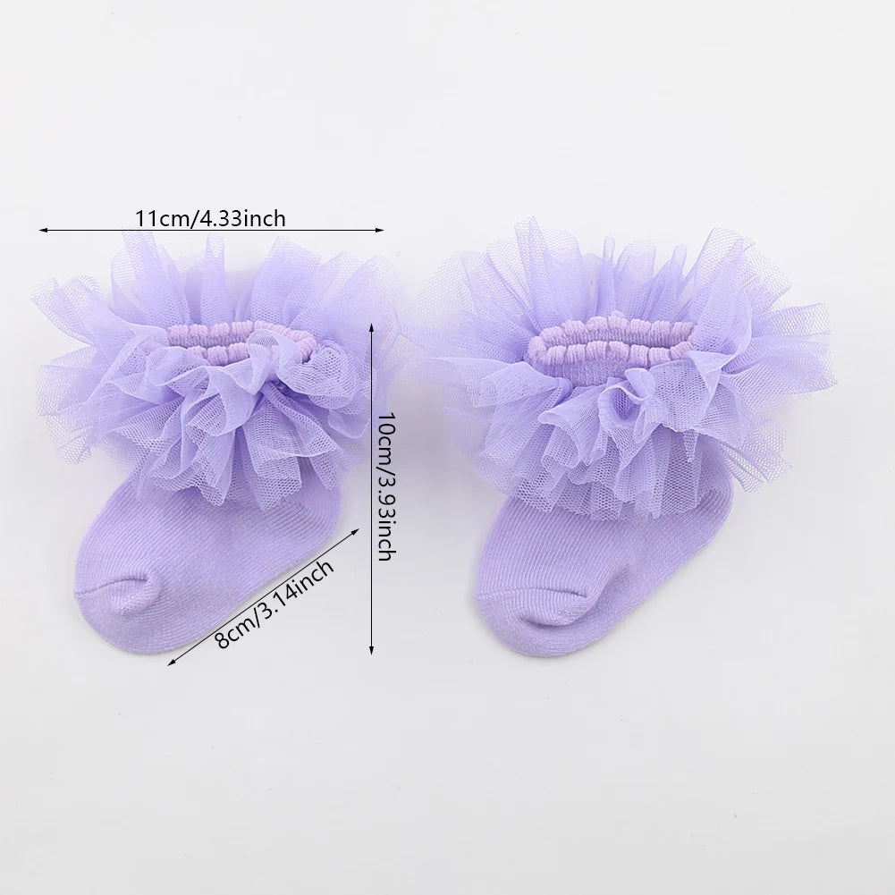 0-24M New Summer Thin Korean Lace Princess Baby Socks | Comfortable, Elastic, Soft & Breathable Leg Tights for Girls