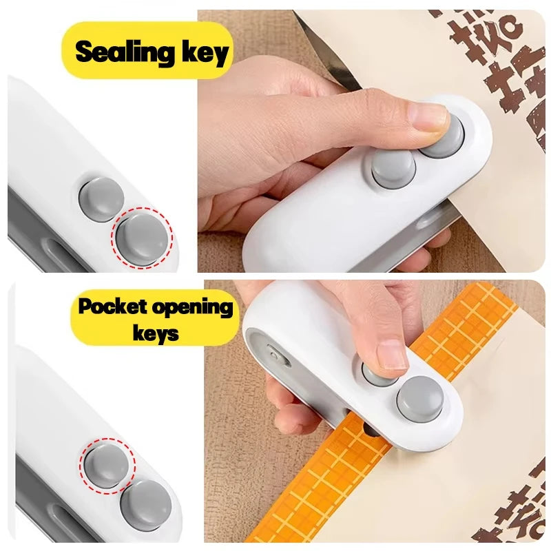 Heat Sealer for Snacks Portable Sealer Mini Heat Bag Sealing Machine Food Packaging Heat Sealer Household Moisture-Proof Tool
