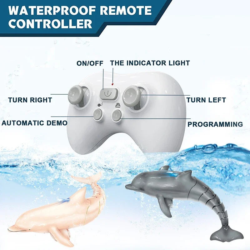2.4G RC Dolphin Fish Toy – Waterproof Remote Control Electric Swimming Animal for Kids