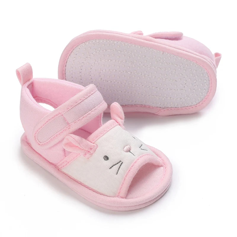 Summer Newborn Infant Baby Girls Princess First Walker Shoes – Soft Sole Sandals & Beach Slippers