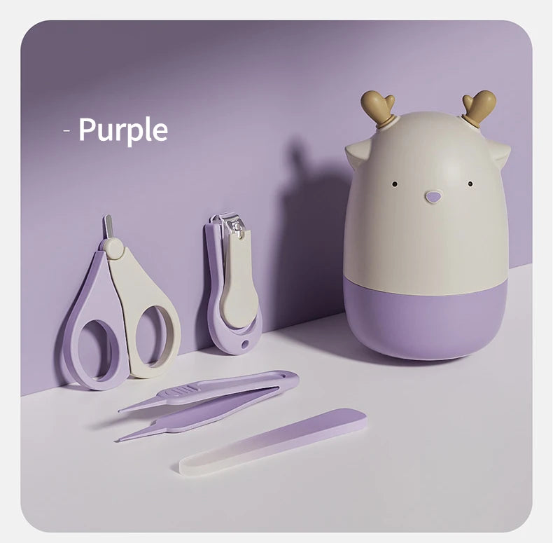 Baby Nail Scissor Set, New Little Deer Newborn Safety Scissors, Anti-Clip Nail Clippers, Baby Nail Trimmer Care Tool