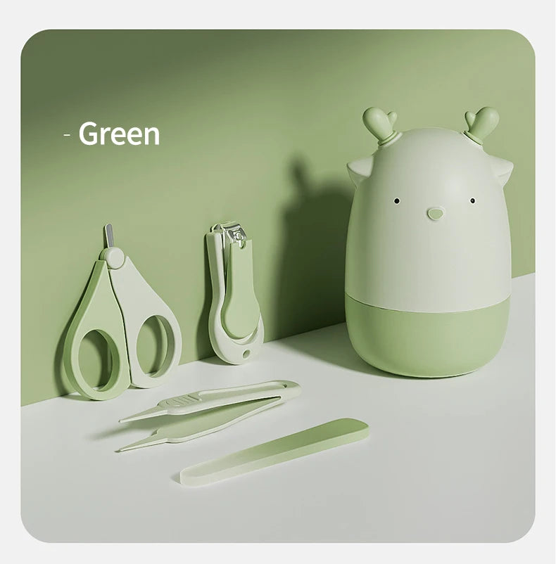 Baby Nail Scissor Set, New Little Deer Newborn Safety Scissors, Anti-Clip Nail Clippers, Baby Nail Trimmer Care Tool