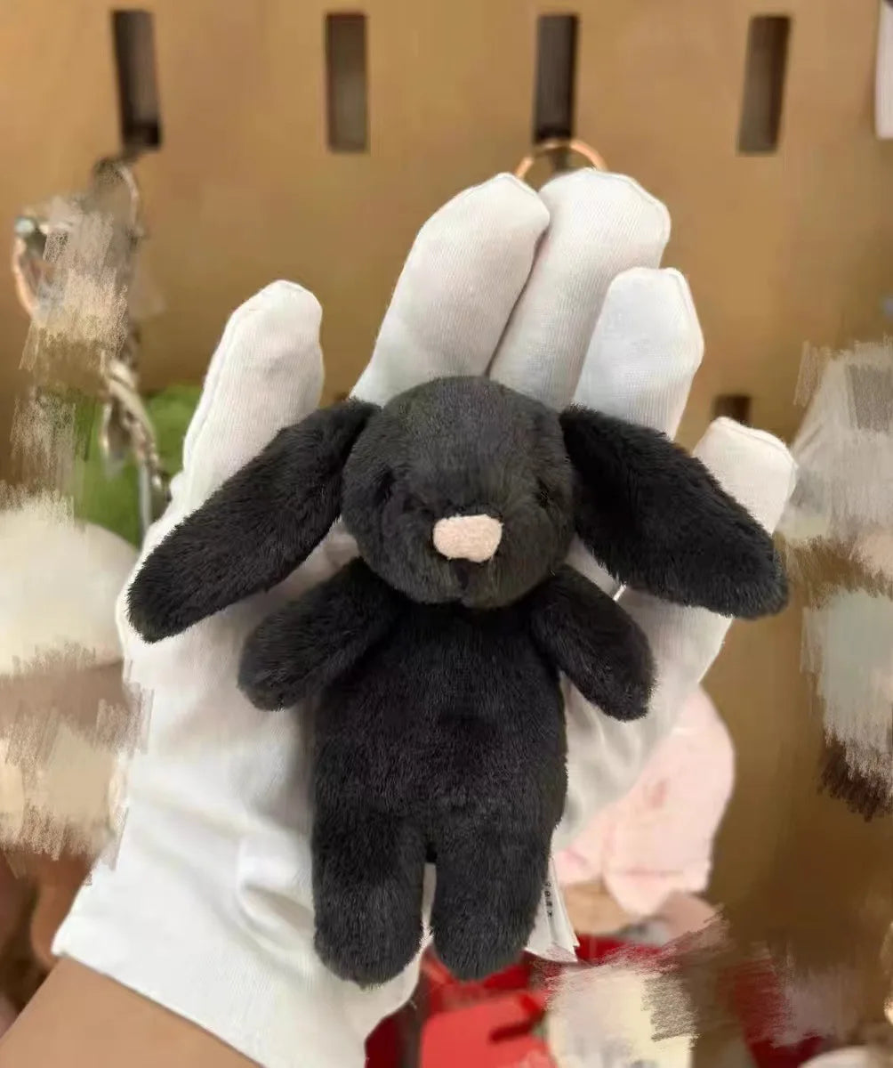 Cute Rabbit Stuffed Animal Keychain with Pompom – Cartoon Bag, Car, and Phone Pendant for Girls