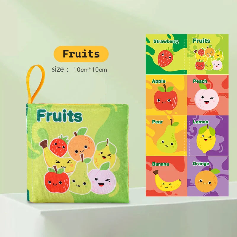 Visual Stimulus Cloth Book - Montessori Early Educational Toy, Cartoon Activity Fabric Book for Toddlers, Kids Gift for Babies