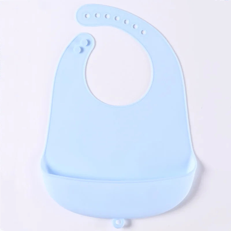 1-Piece Silicone Baby Bib – Waterproof Solid Feeding Bib for Toddlers, Boys & Girls, Saliva-Proof Lunch Apron - Kidzy Market