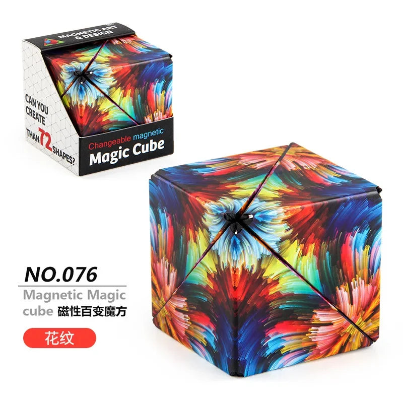 Variety Geometric Changeable Magnetic Magic Cube, Anti-Stress 3D Hand Flip Puzzle Cube, Kids Stress Reliever Fidget Toy
