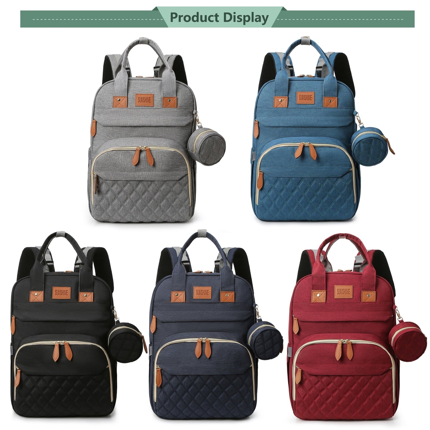 Lamroro Diaper Bag Backpack with Changing Pad – Multi-Functional Travel Baby Bag with USB Charging Port, Waterproof Polyester, Zipper Closure & Utility Pockets – Perfect for Parents, Preschool & Travel - Kidzy Market