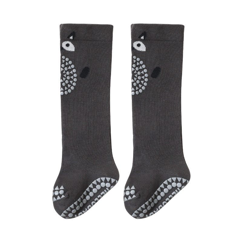 1 Pair Baby Socks - Winter Cartoon Animal Graphic Anti-Slip Stockings for Babies