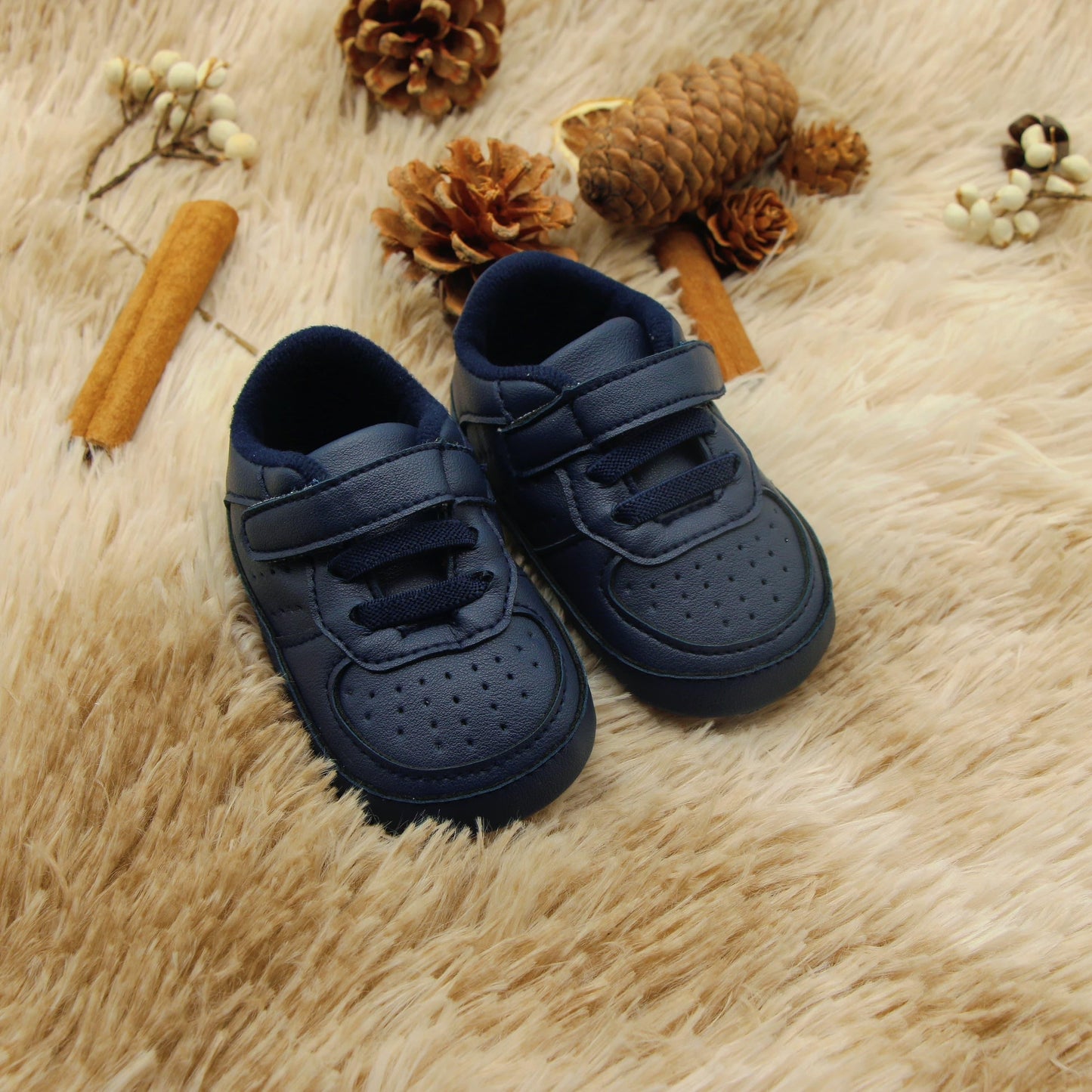 Newborn Baby Boys Premium Soft Sole Mid-Top Infant Prewalker Toddler Sneakers