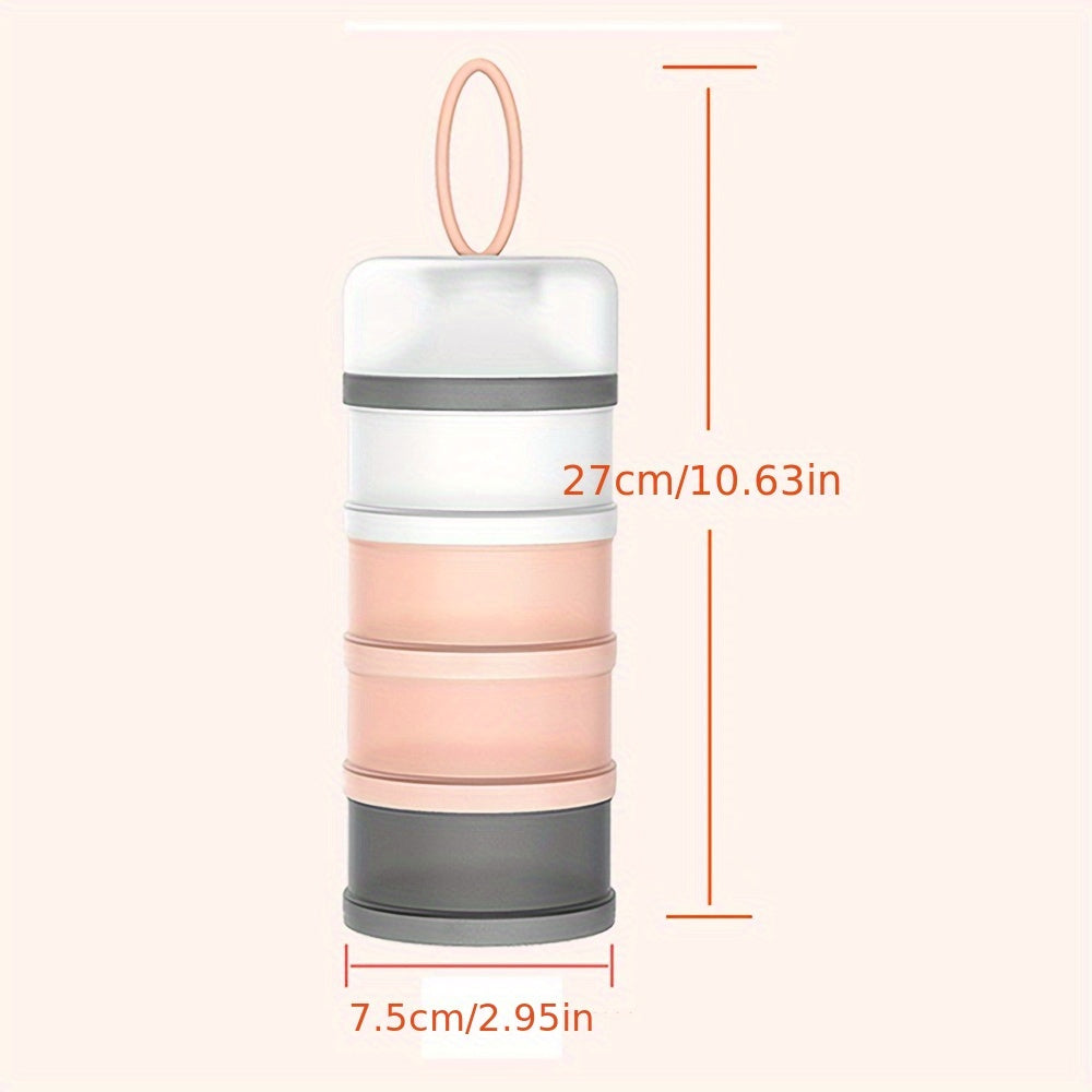 4-Layer Baby Food Storage Containers – Stackable Milk Powder Dispenser, Portable Formula Box for Toddlers & Kids Snacks