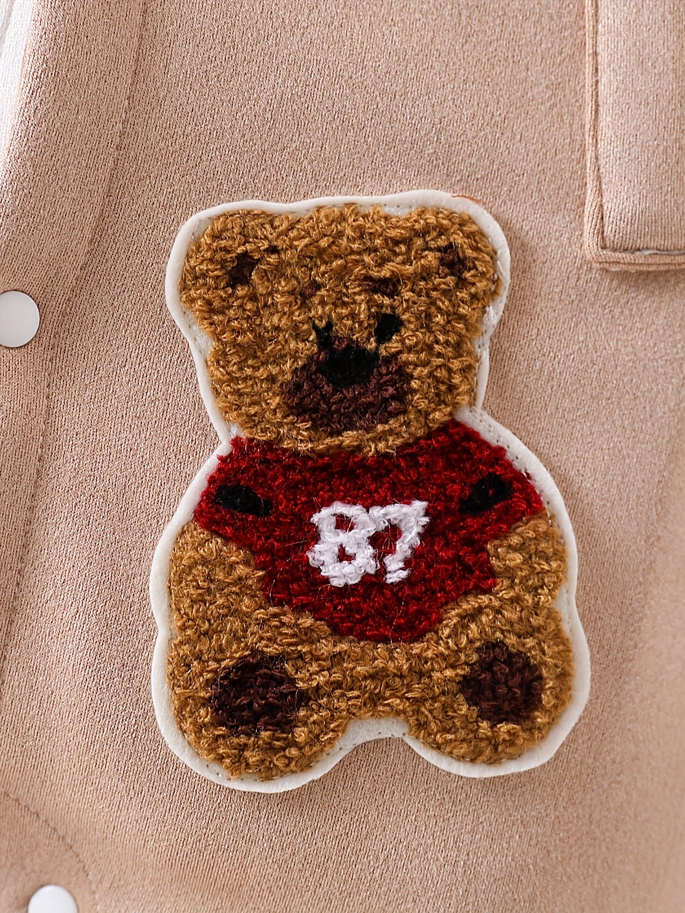 JOPGEEY Boys' Cozy Fleece Bodysuit – 3D Embroidered Badge, Colorful Ribbed, Machine Washable (Fall/Winter, Outdoor Wear)