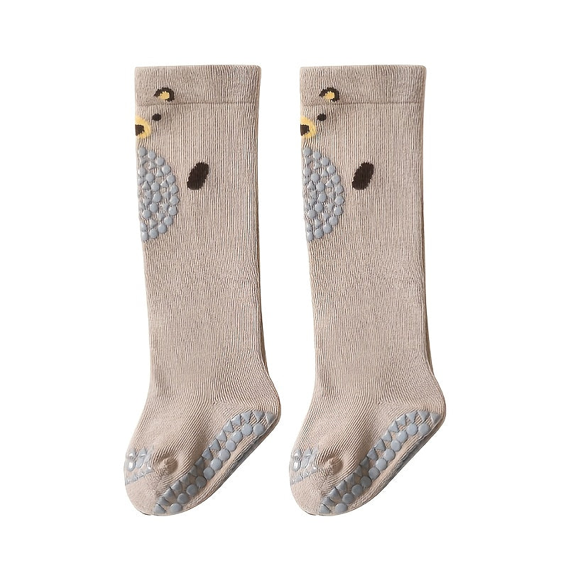 1 Pair Baby Socks - Winter Cartoon Animal Graphic Anti-Slip Stockings for Babies