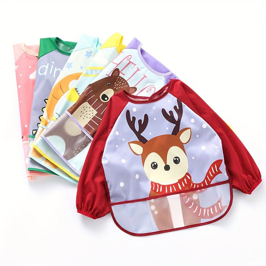 Waterproof Cover-Up Eating Bib – Reversible Wear Bib Apron for Mess-Free Home Feeding - Kidzy Market