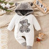 Baby Body Suit with Foot Bag – Newborn Plush Thickened Winter Bodysuit (Warm and Cozy Underwear)