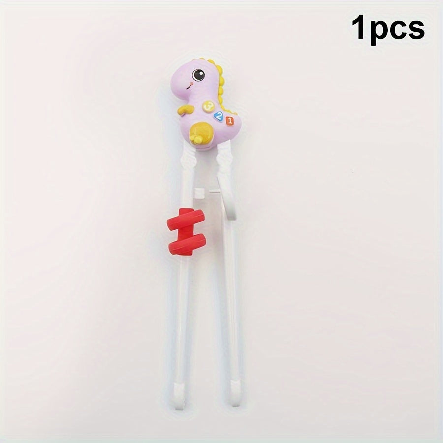 Dinosaur-Shaped Training Chopsticks for Kids – Reusable & Colorful Learning Utensils for Beginners, Easy-Grip Design