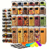 84-Pack Airtight Food Storage Containers Set - BPA-Free, Leak-Proof, Stackable Kitchen Organizers with 42 Lids, 42 Boxes, Labels, Pen, and Spoon - Ideal for Meal Prep & Pantry Organization
