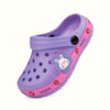 Kids Cartoon Excavator Clogs - Navy Blue EVA Slip-On Sandals for Beach & Everyday Wear